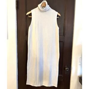 ZARA | Minimalist Light Gray Turtleneck Sleeveless Knit Midi Dress | Small
